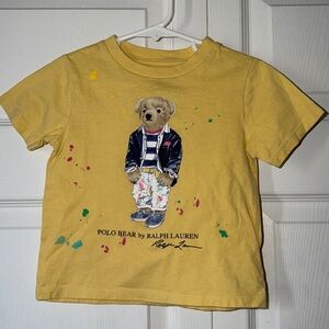 Ralph Lauren Yellow Polo Bear Graphic Tee